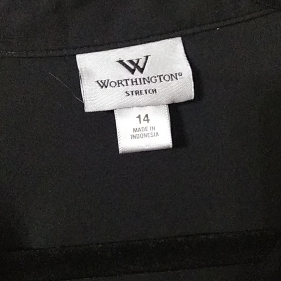 Worthington Stretch Black Button Up Shirt Size 14 - Picture 2 of 4